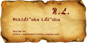 Miklóska Lídia névjegykártya